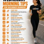 Infographic displaying ten Wednesday morning running tips for beginner runners by Extrov